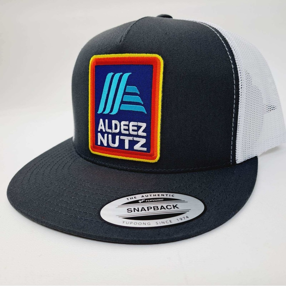 COPY - Al deez Nuts step back gray on white patch hat